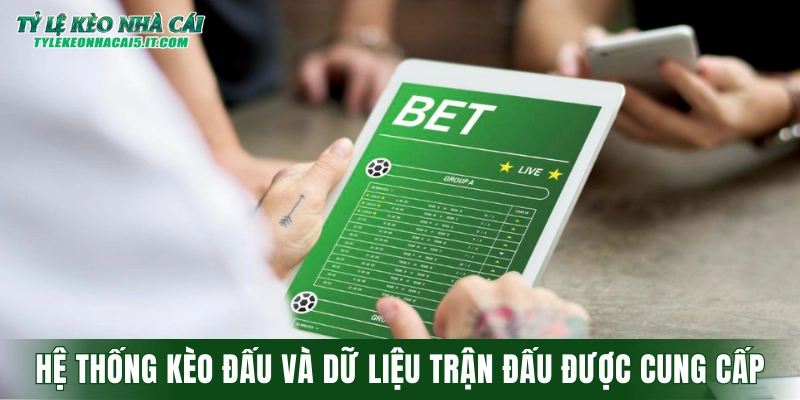 Hệ thống kèo đấu và dữ liệu trận đấu được cung cấp